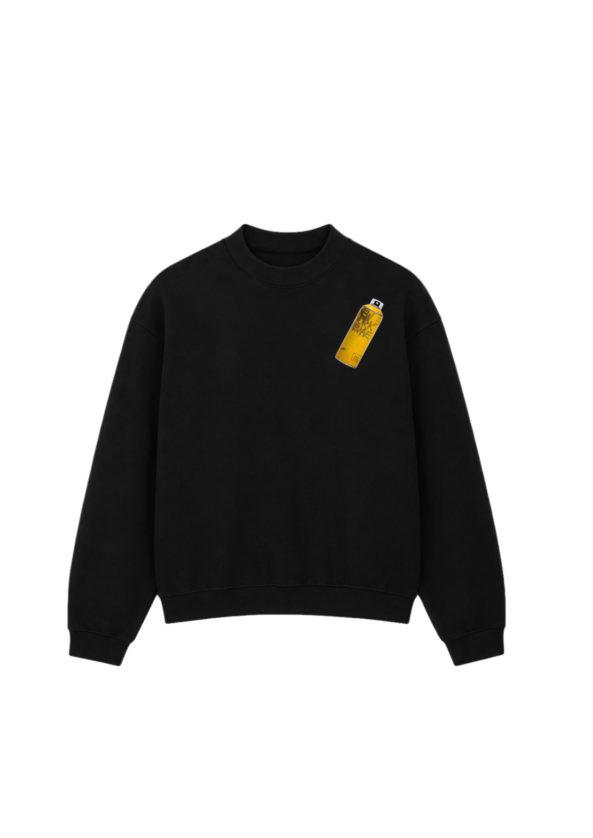 เสื้อสเวตเตอร์ลายกราฟฟิตี้สเปรย์สีเหลือง